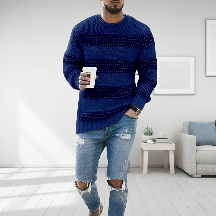 Soft Knit Men's Sweater | Timeless Design | Blue