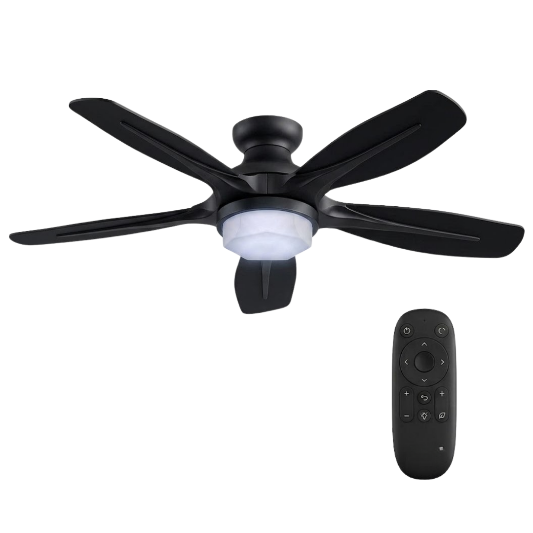 52-Inch Flush Mount Ceiling Fan with LED Light & Remote Control