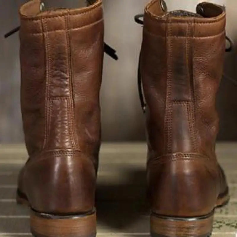 Ankle Height Leather Boots for Women | Flexible Fit | Dark brown2