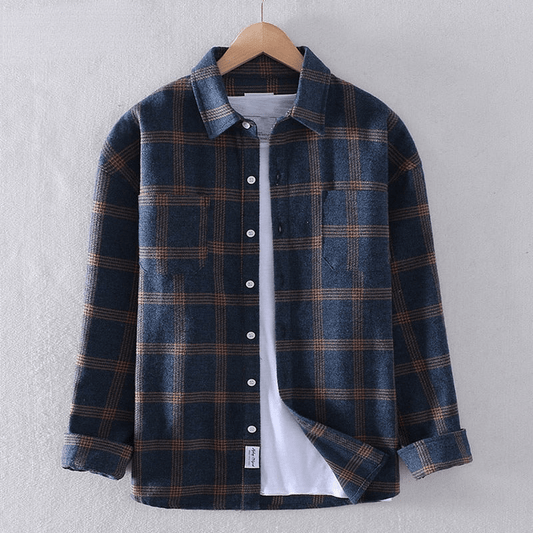Check Long-sleeved Shirt for Men | Casual Fit | Blue
