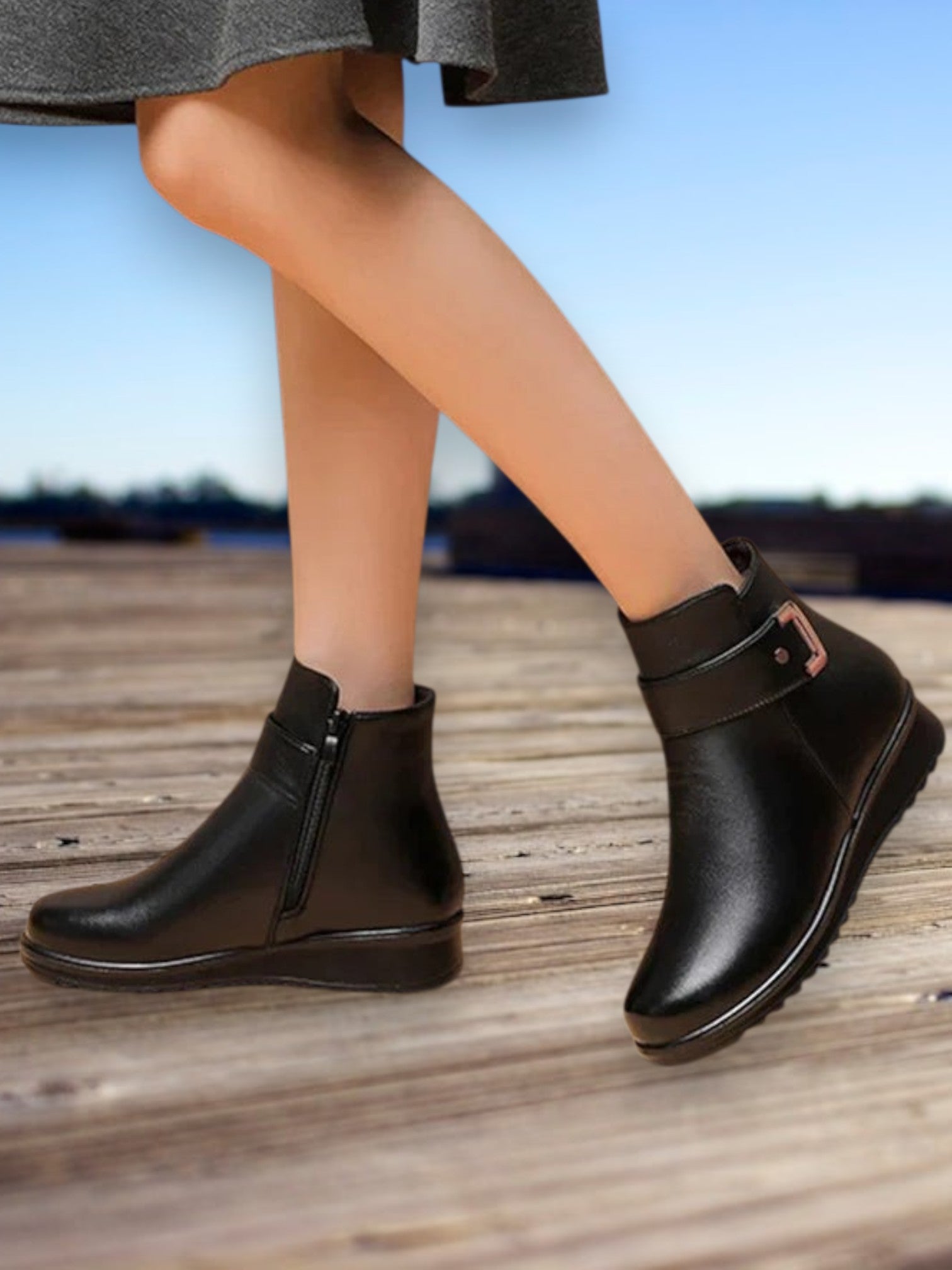 Clara | Stylish Orthopedic Boots for Women with Ergonomic Support and Non-Slip Sole | Black 2