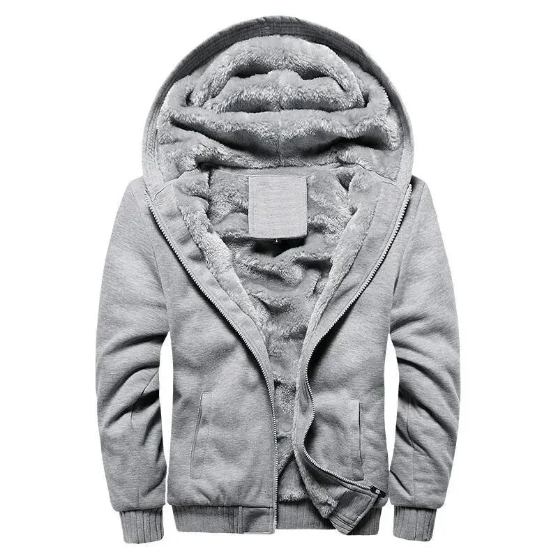 Fleece Jacket for Men | Hooded Quilted Design | Gray