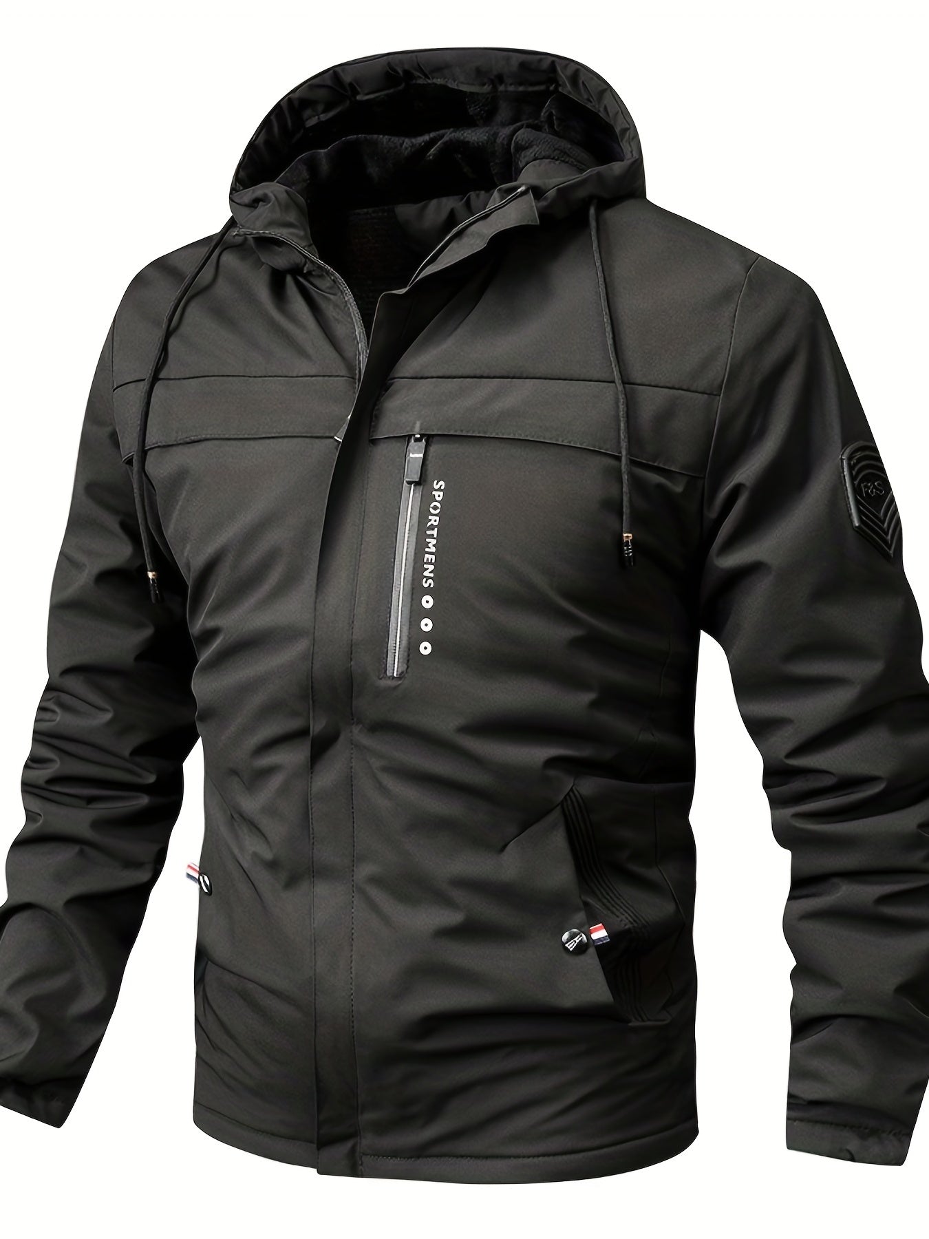 Fleece Jacket for Men | Hooded | Regular Fit | Winter | Black