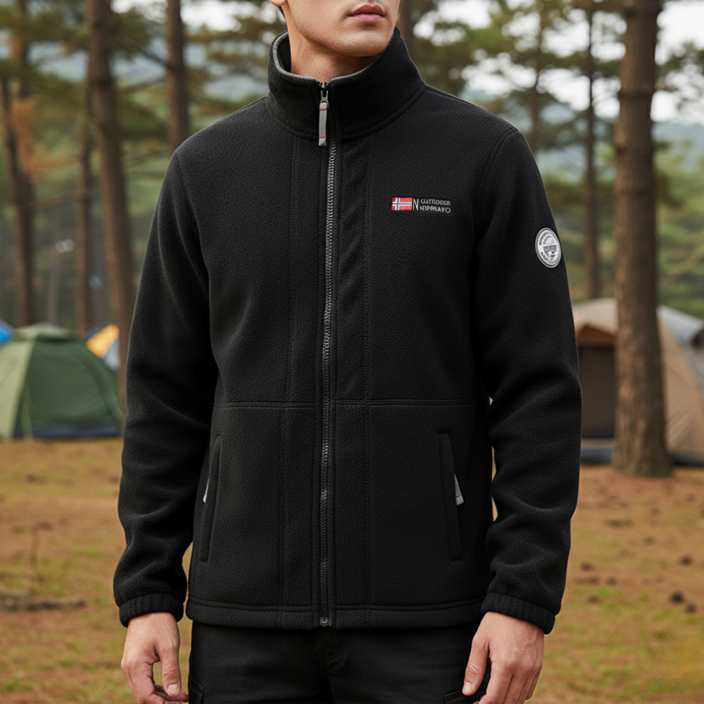Fleece Jacket for Men | Thermal, Breathable | Regular Fit | Black