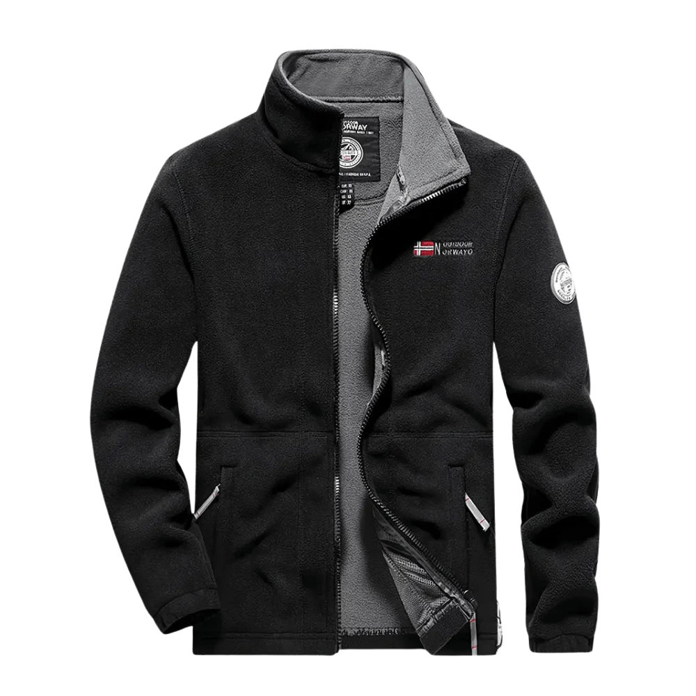 Fleece Jacket for Men | Thermal, Breathable | Regular Fit | Black1