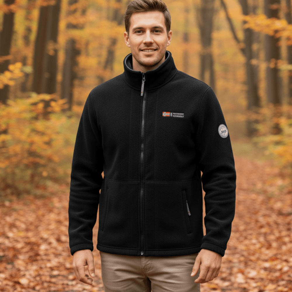 Fleece Jacket for Men | Thermal, Breathable | Regular Fit | Black2