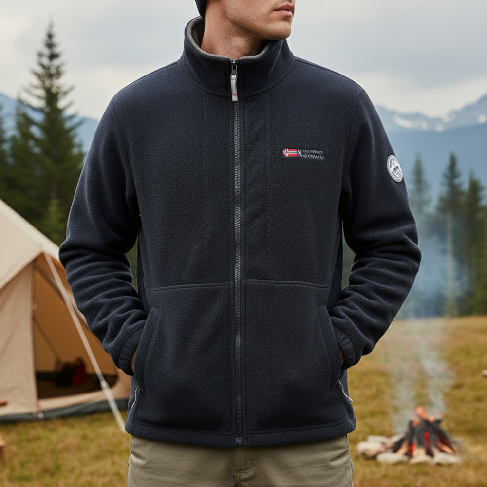 Fleece Jacket for Men | Thermal, Breathable | Regular Fit | Dark Blue