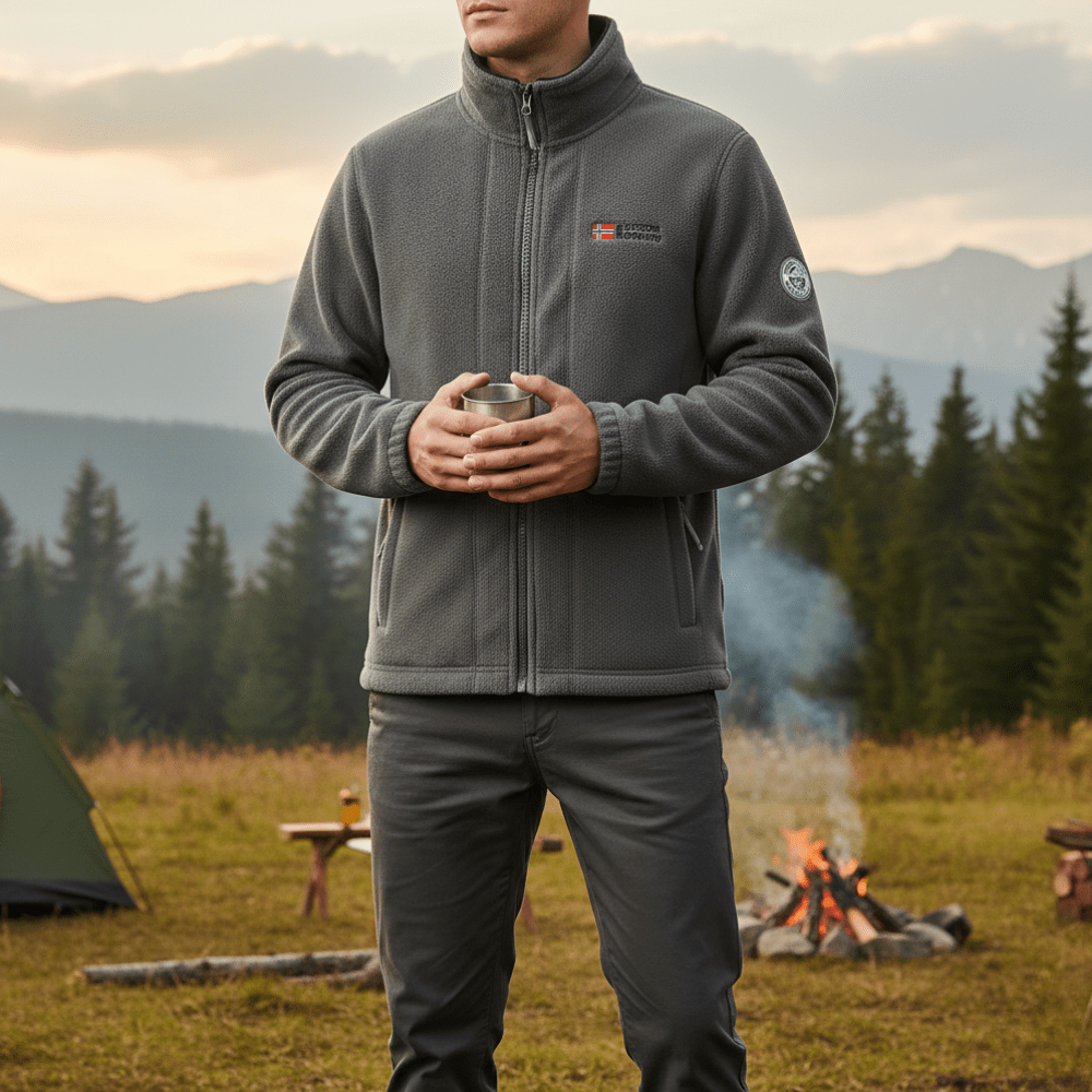 Fleece Jacket for Men | Thermal, Breathable | Regular Fit | Gray