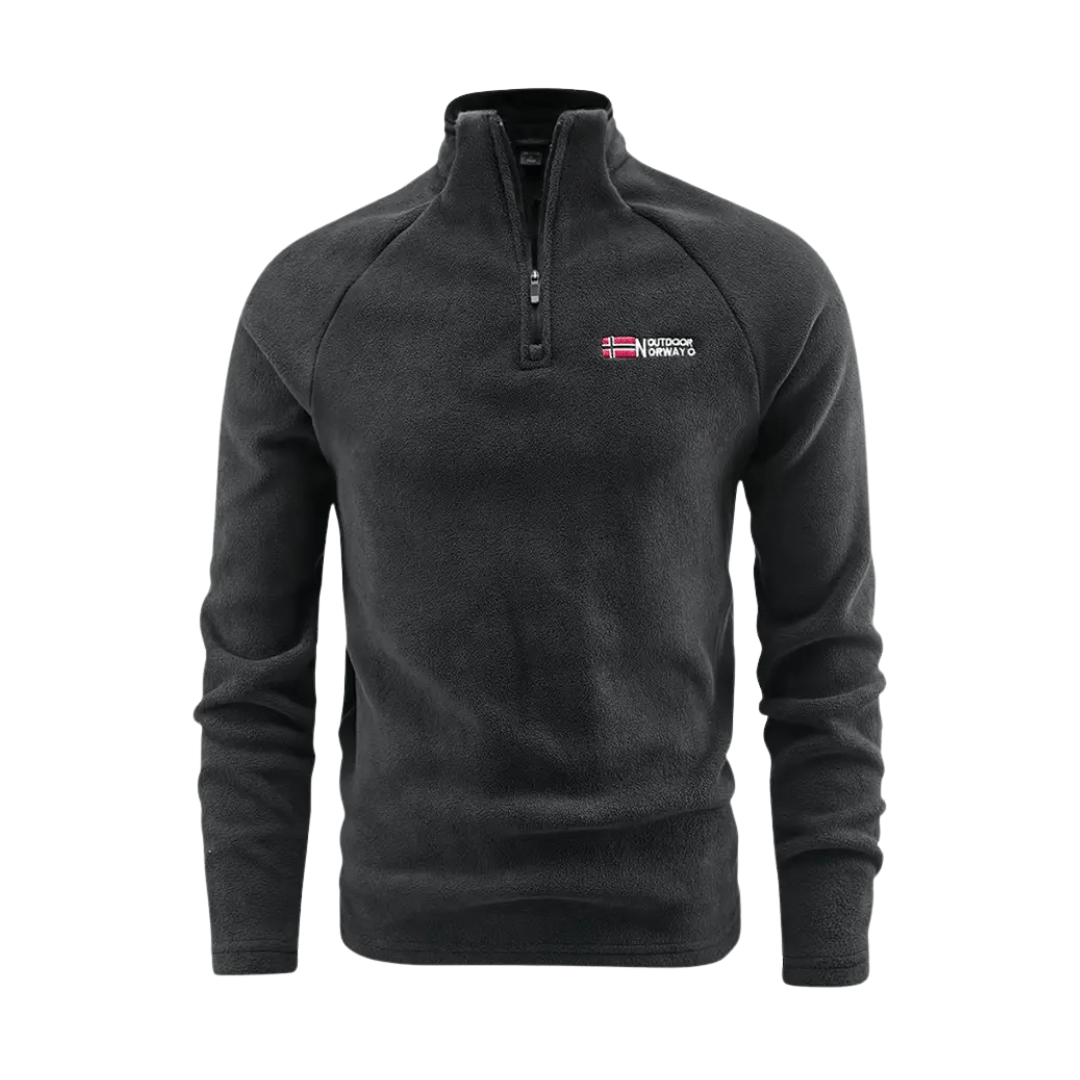 Fleece Jacket for Men, Thermal, Half-Zip | Winter Wear | Black