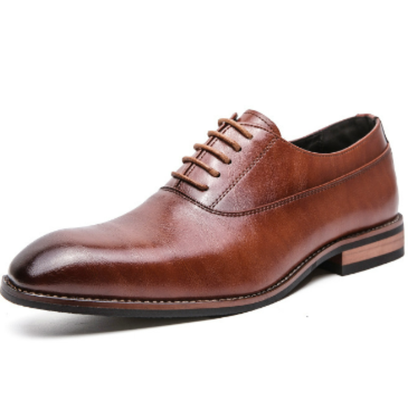 Genuine Leather Shoes For Men, Slim Silhouette | Low Heel | Brown1