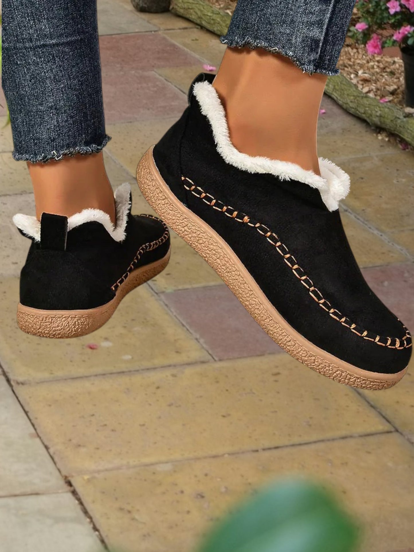 Hera | Stylish Ankle Boots for Women with Waterproof Leather and Faux Fur Lining | Black