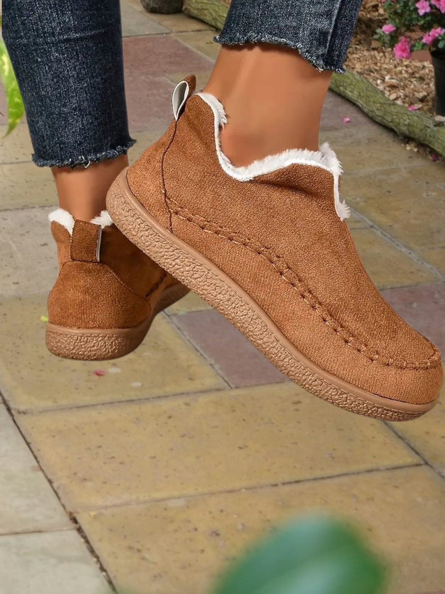 Hera | Stylish Ankle Boots for Women with Waterproof Leather and Faux Fur Lining | Brown