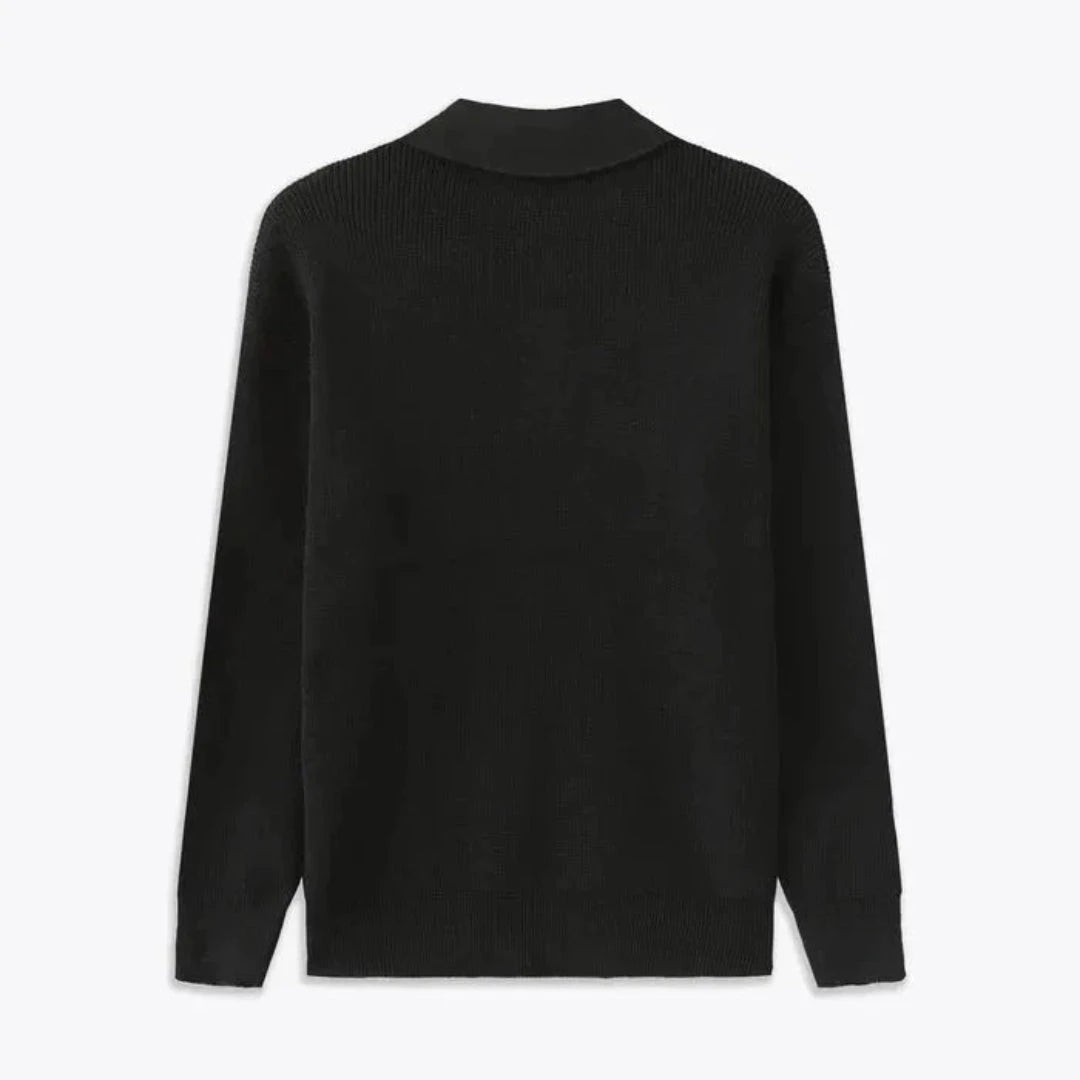 Knit Sweater for Men | Ribbed Texture, Structured Collar | Regular Fit 2
