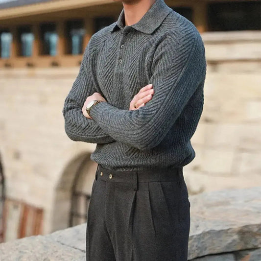 Knitted Sweater for Men | Modern Fit | Gray