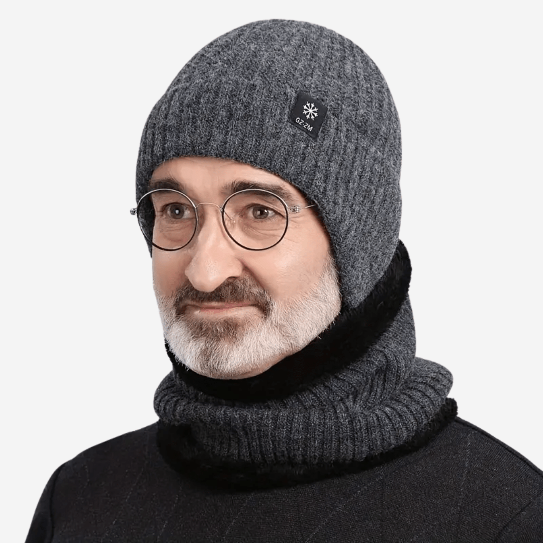 Knitted Winter Hat | Fleece Lined, Ear Coverage | Unisex | Gray1