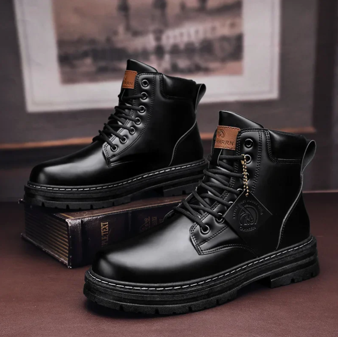 Lace-Up Boots For Men | Water-Repellent, Comfortable | Black