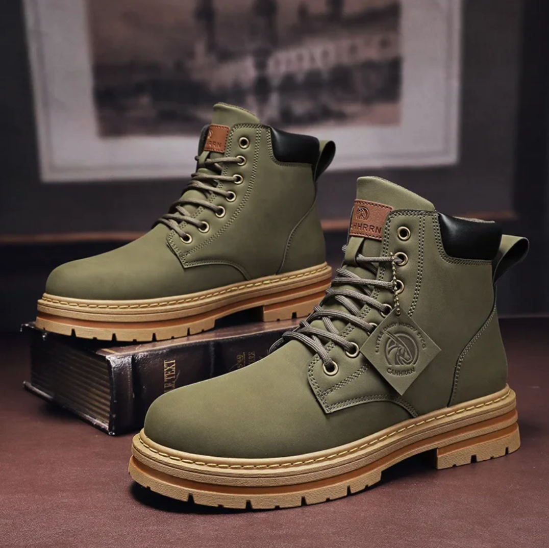 Lace-Up Boots For Men | Water-Repellent, Comfortable | Green