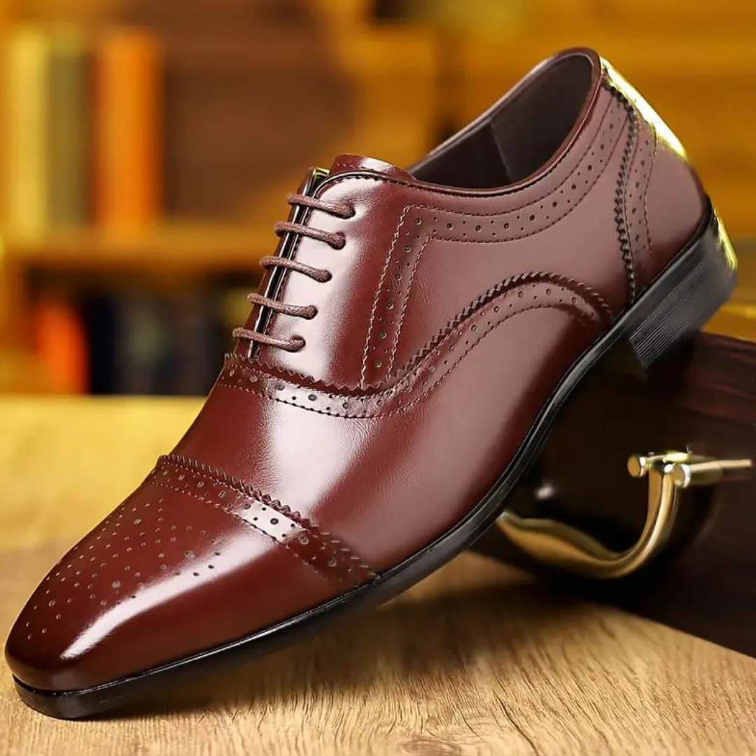 Leather Shoes For Men | Lace-Up Oxford Style | Bordeaux