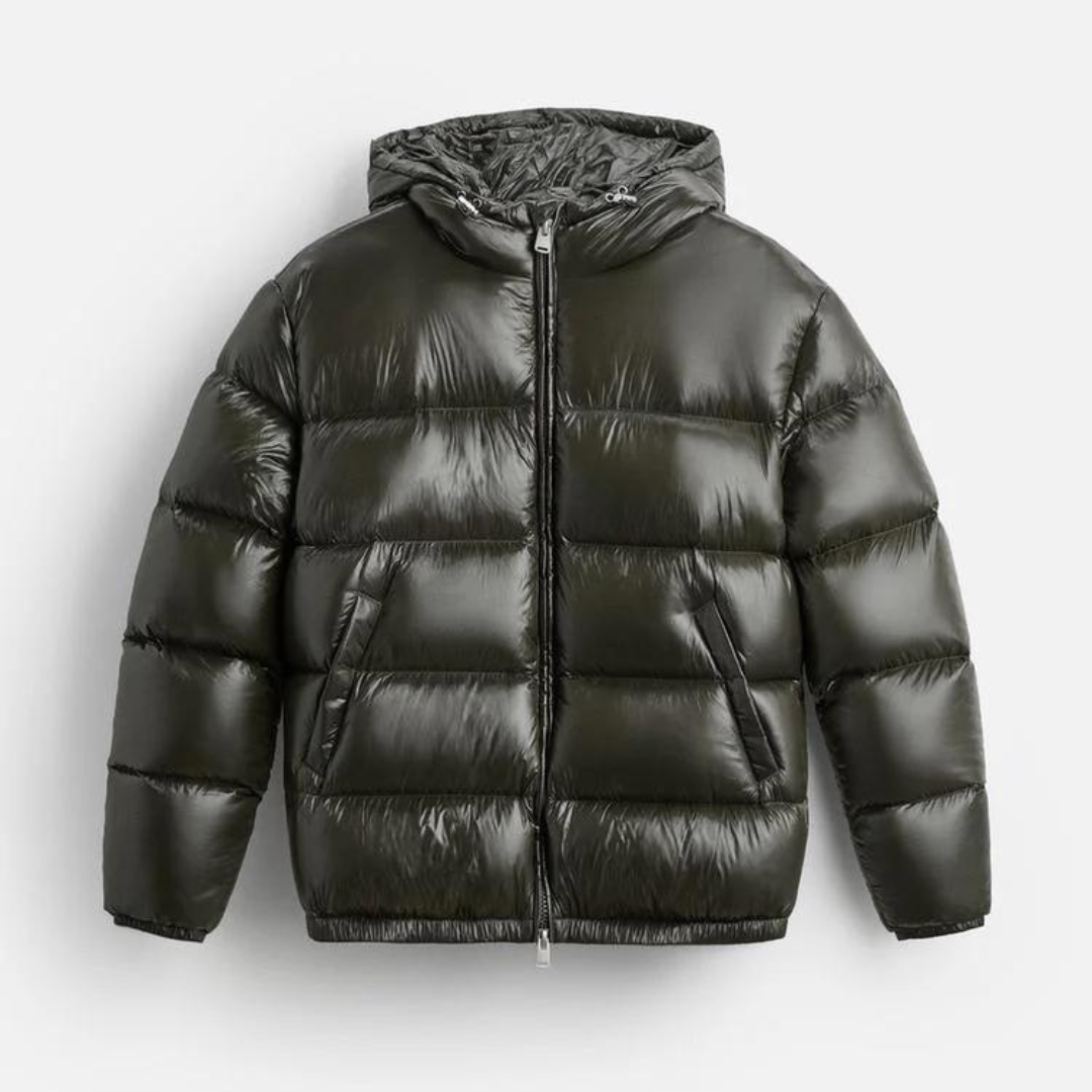 Lightweight Down Jacket For Men, Hooded | Winter | Army Green