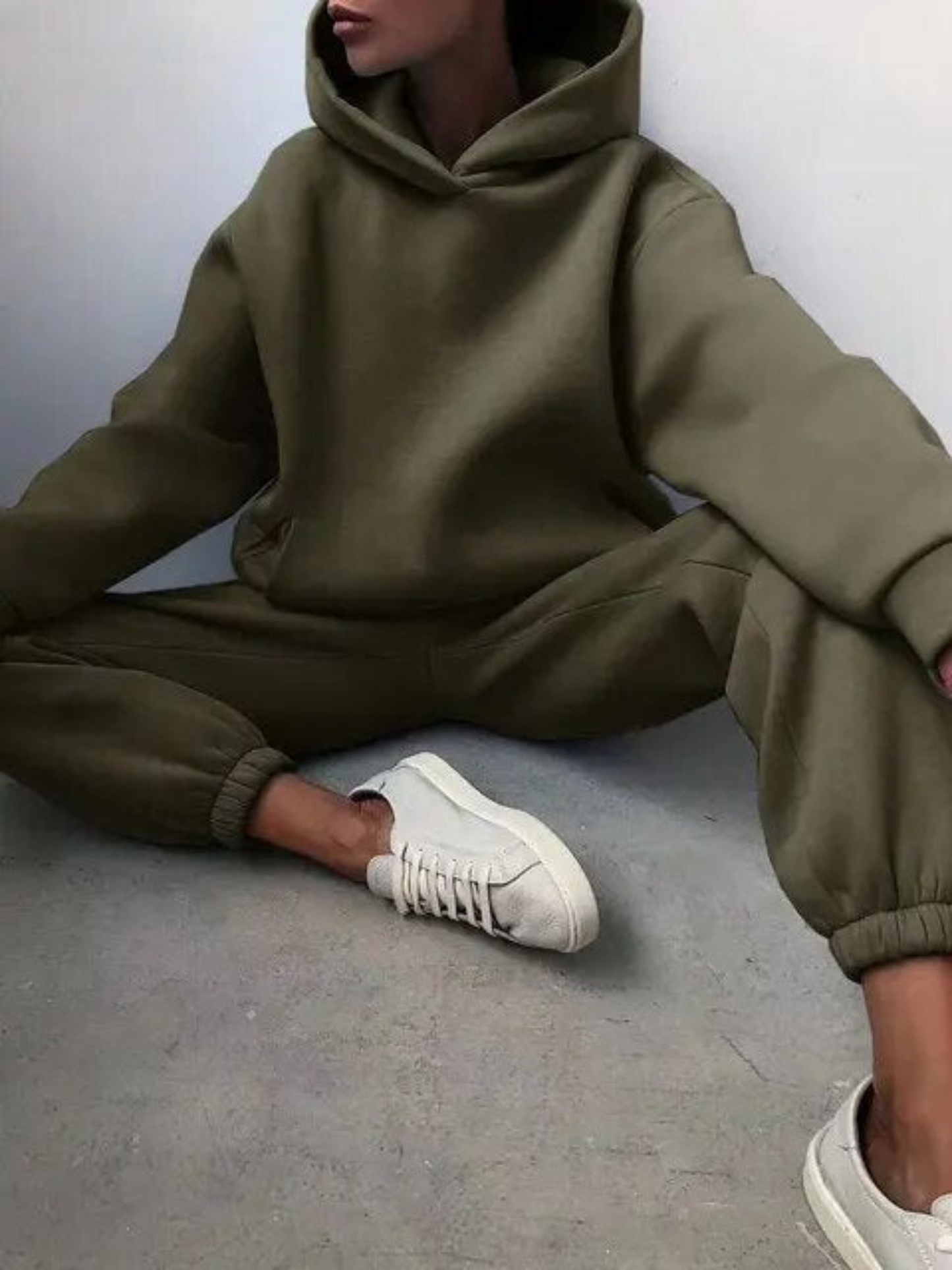 Loungewear Set | Cozy Hoodie & Jogging Pants | Army Green