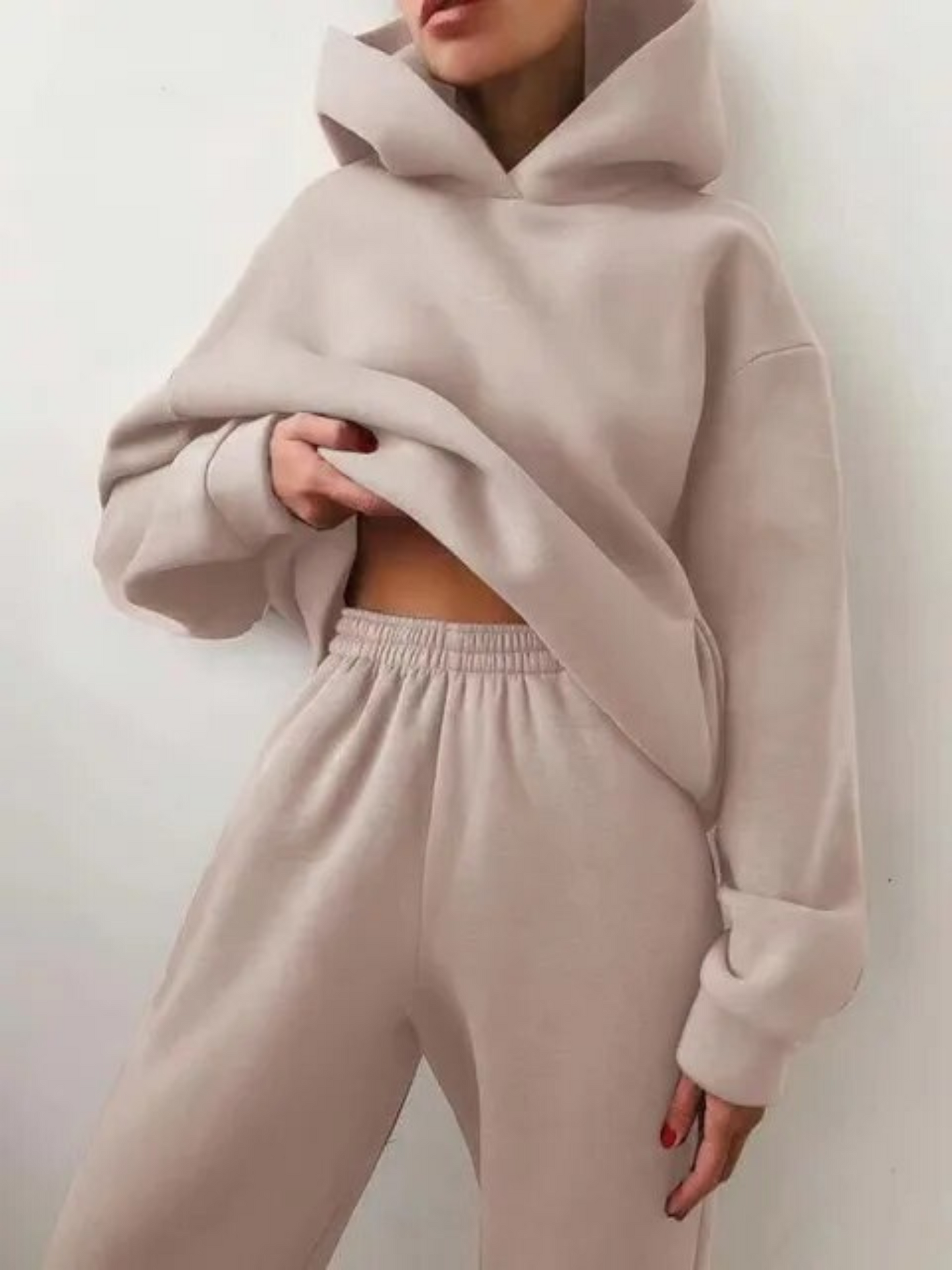 Loungewear Set | Cozy Hoodie & Jogging Pants | Beige