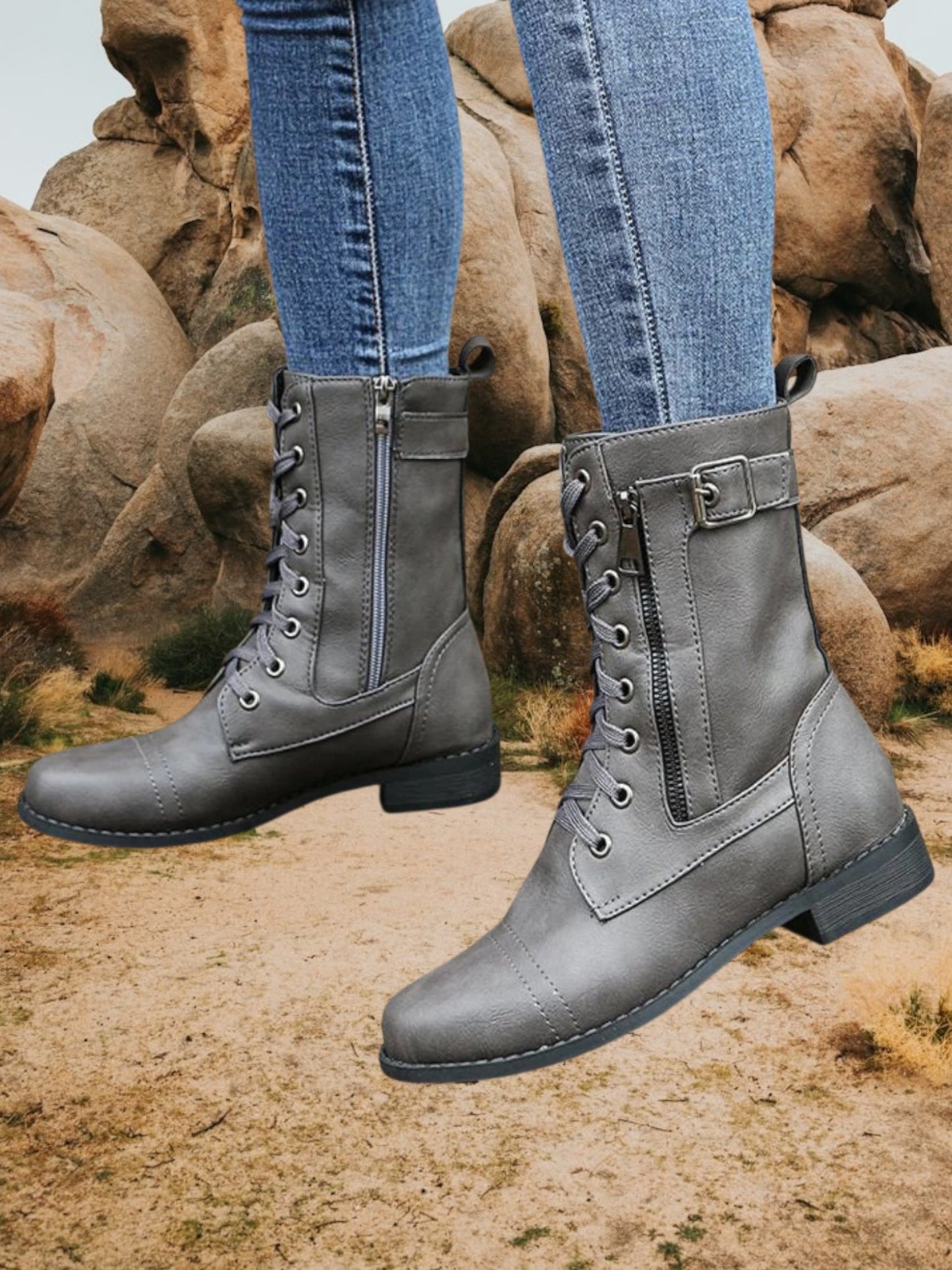 Marguerite | Women's Waterproof Orthopedic Boots with Anti-Slip Soles for All-Day Comfort | Gray