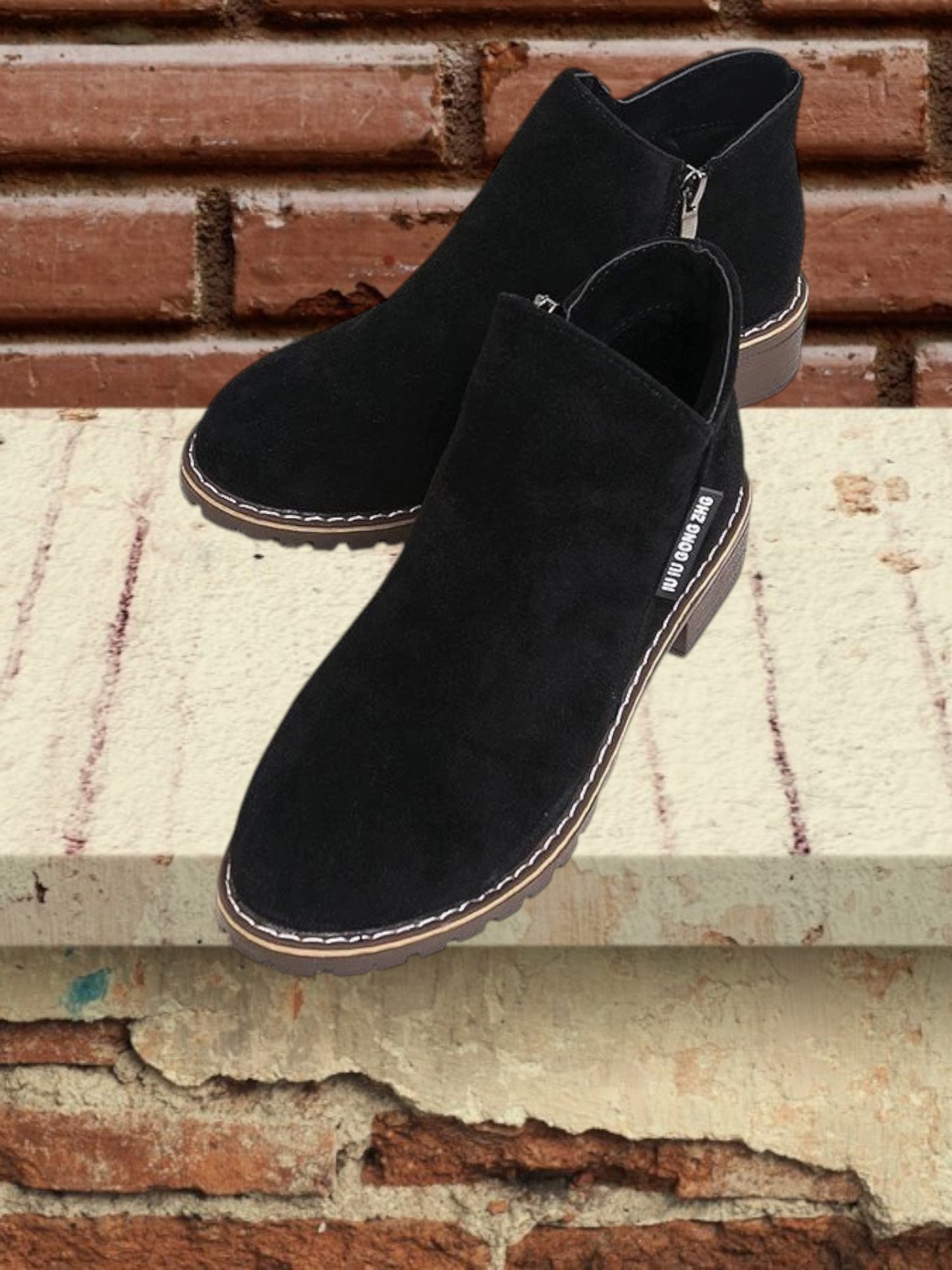 Mary | Stylish Ankle Boots for Women with Thick Sole and Zipper Closure | Black 2