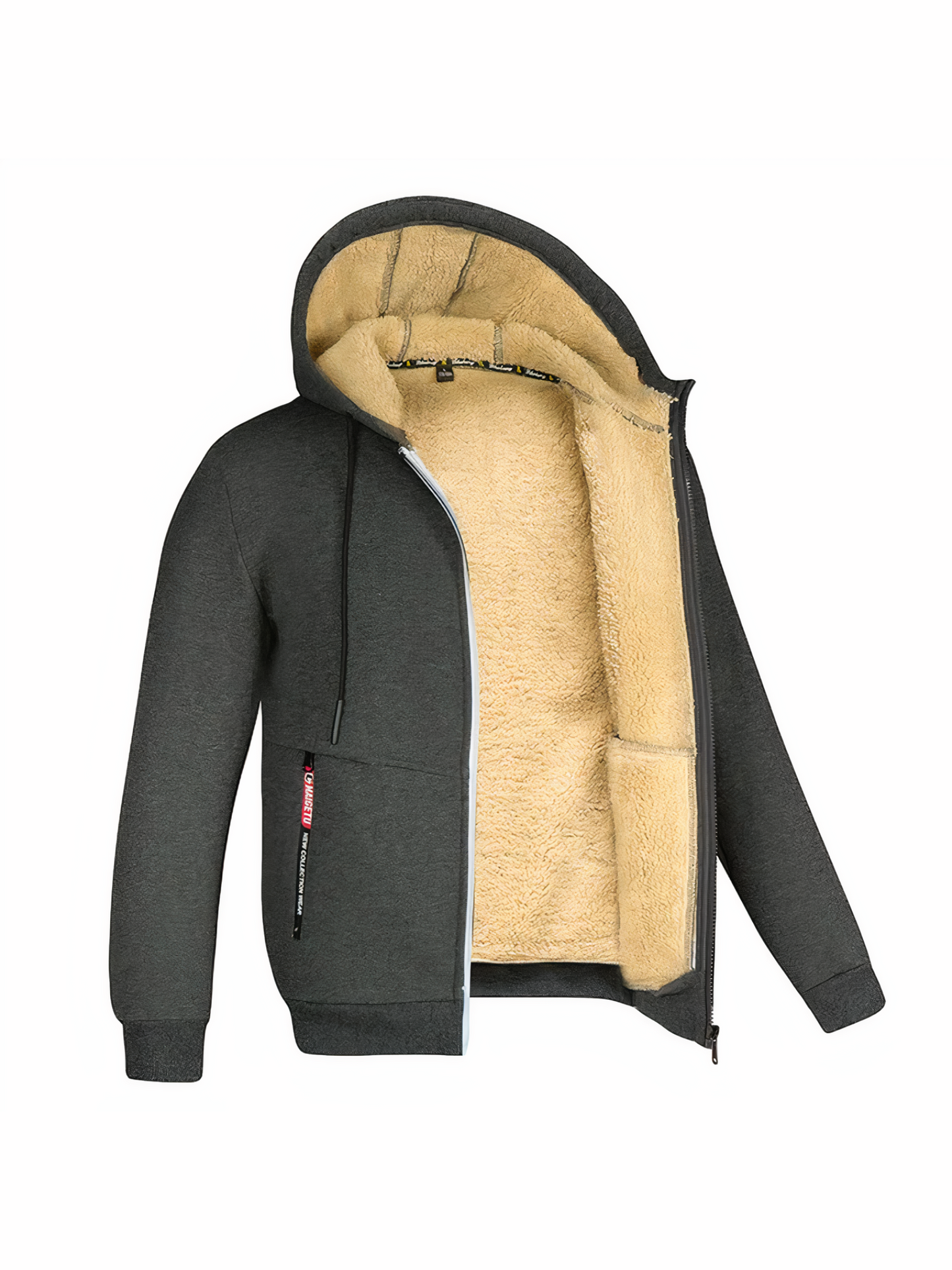 Men's Fleece Jacket, Adjustable Fit | Winter | Dark Gray1