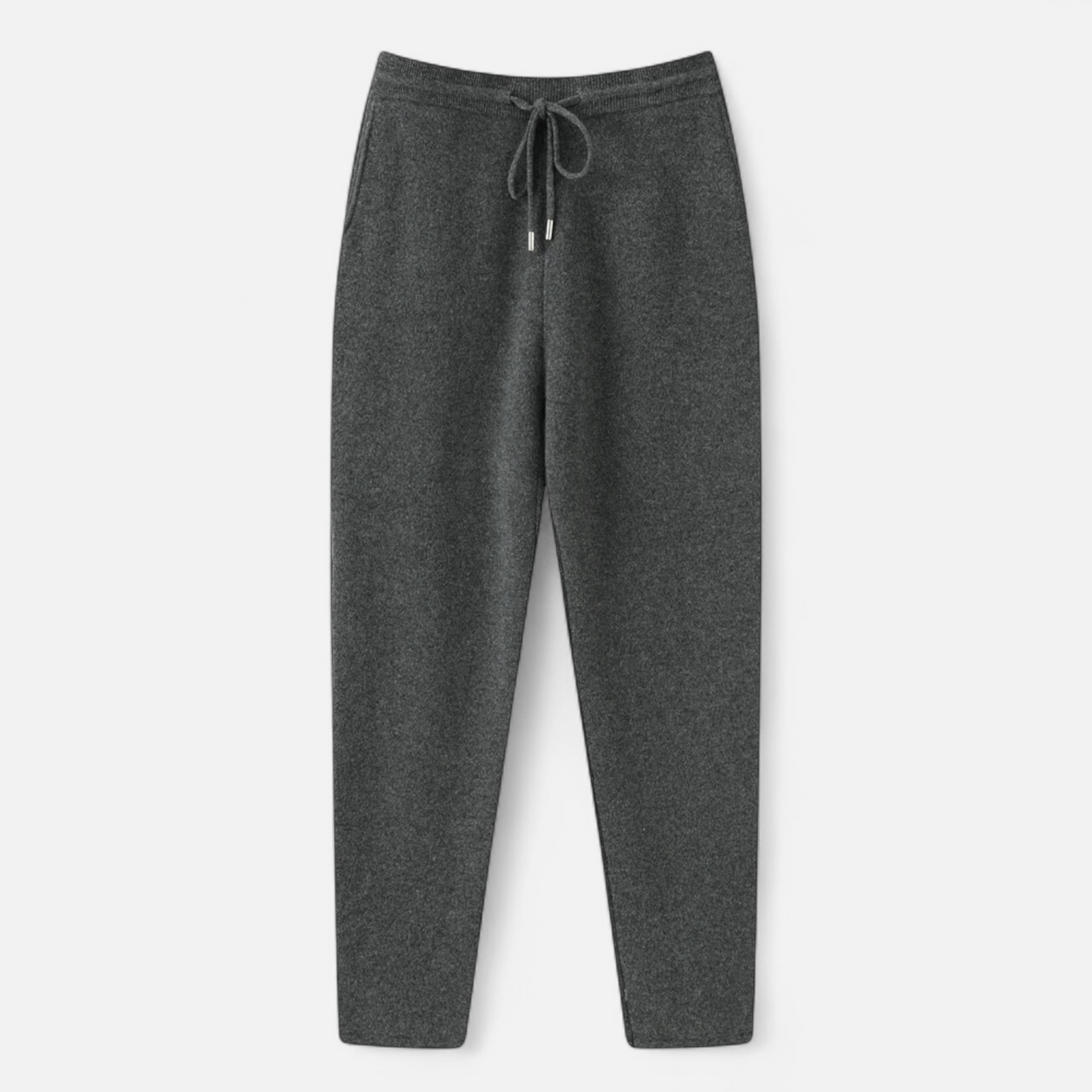 Men's Trousers, High Waist Slim Tapered, Knitted | Full Length | Black