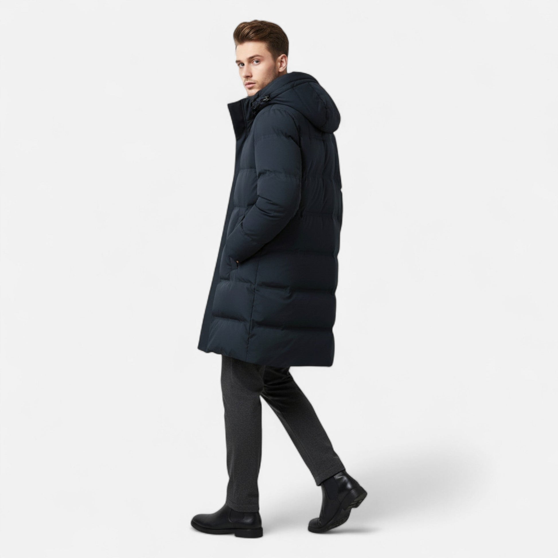 Men's Winter Parka Jacket | Hooded Insulated | Winter | Navy2