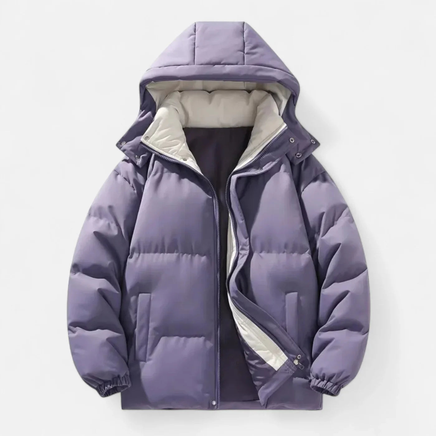 Men's down jacket, Hooded, Oversized | Winter | Purple