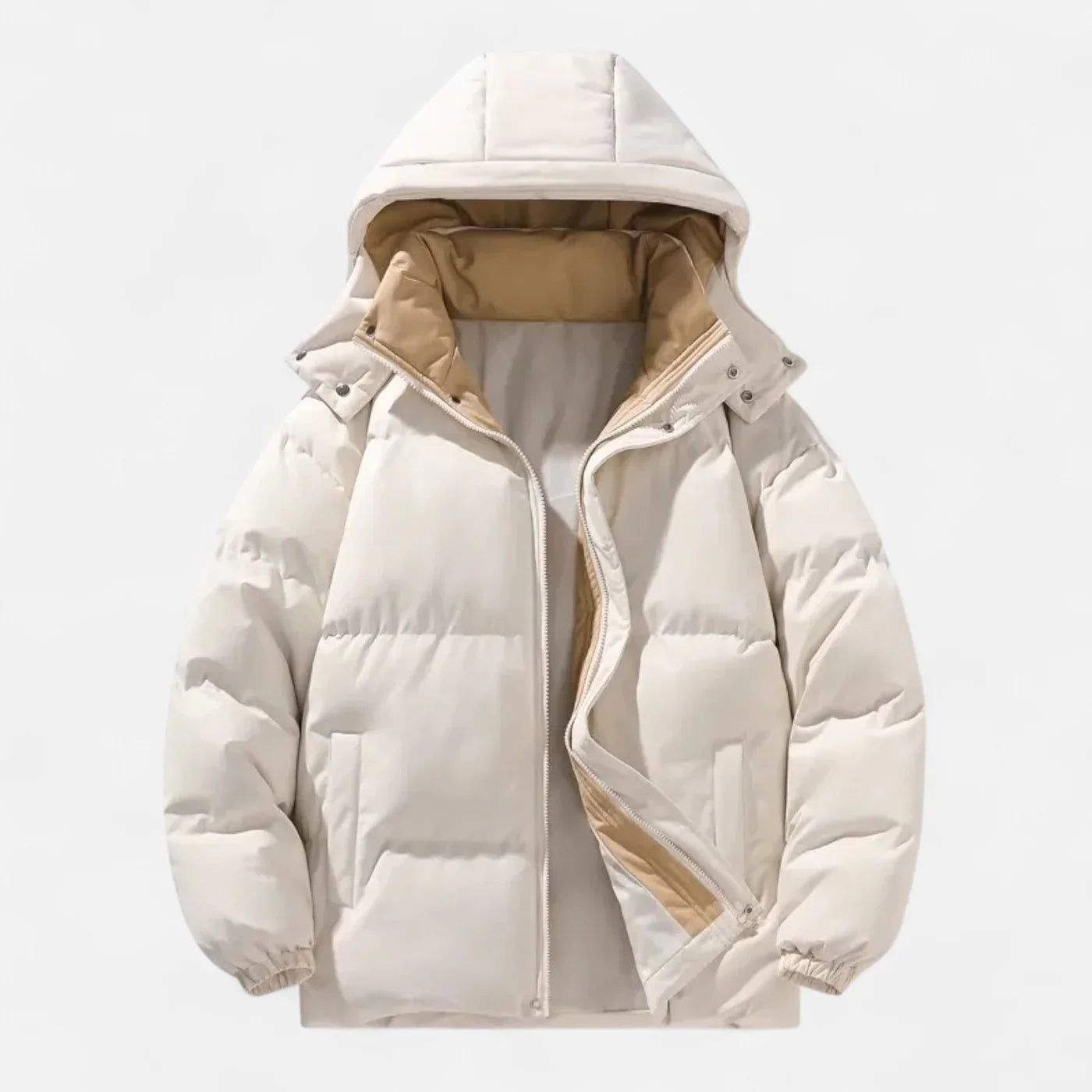 Men's down jacket, Hooded, Oversized | Winter | White