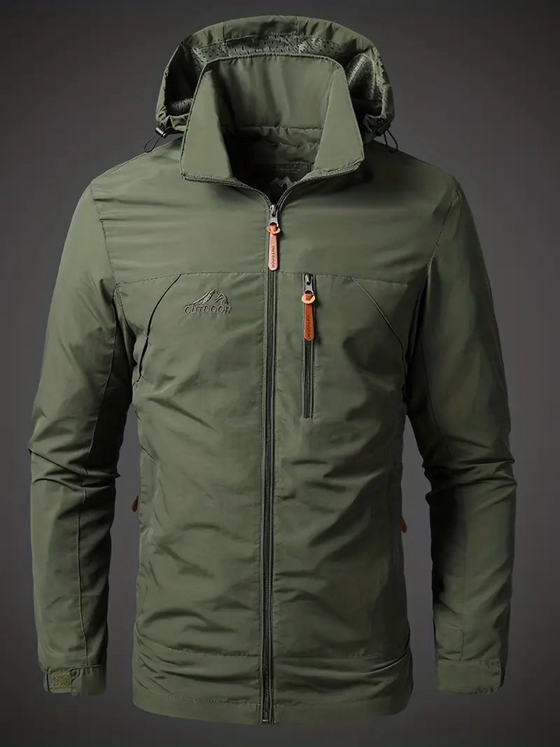 Outdoor Jacket for Men | Water-Resistant, Windproof | Green