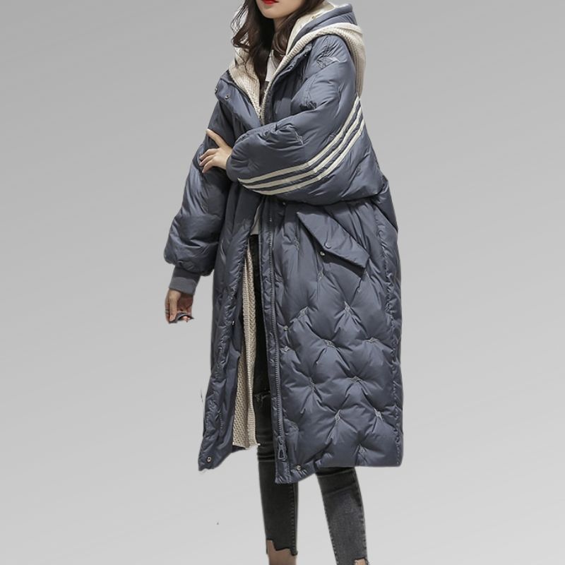 Puffer Jacket for Women Slim Fit Long Silhouette | Winter | Blue