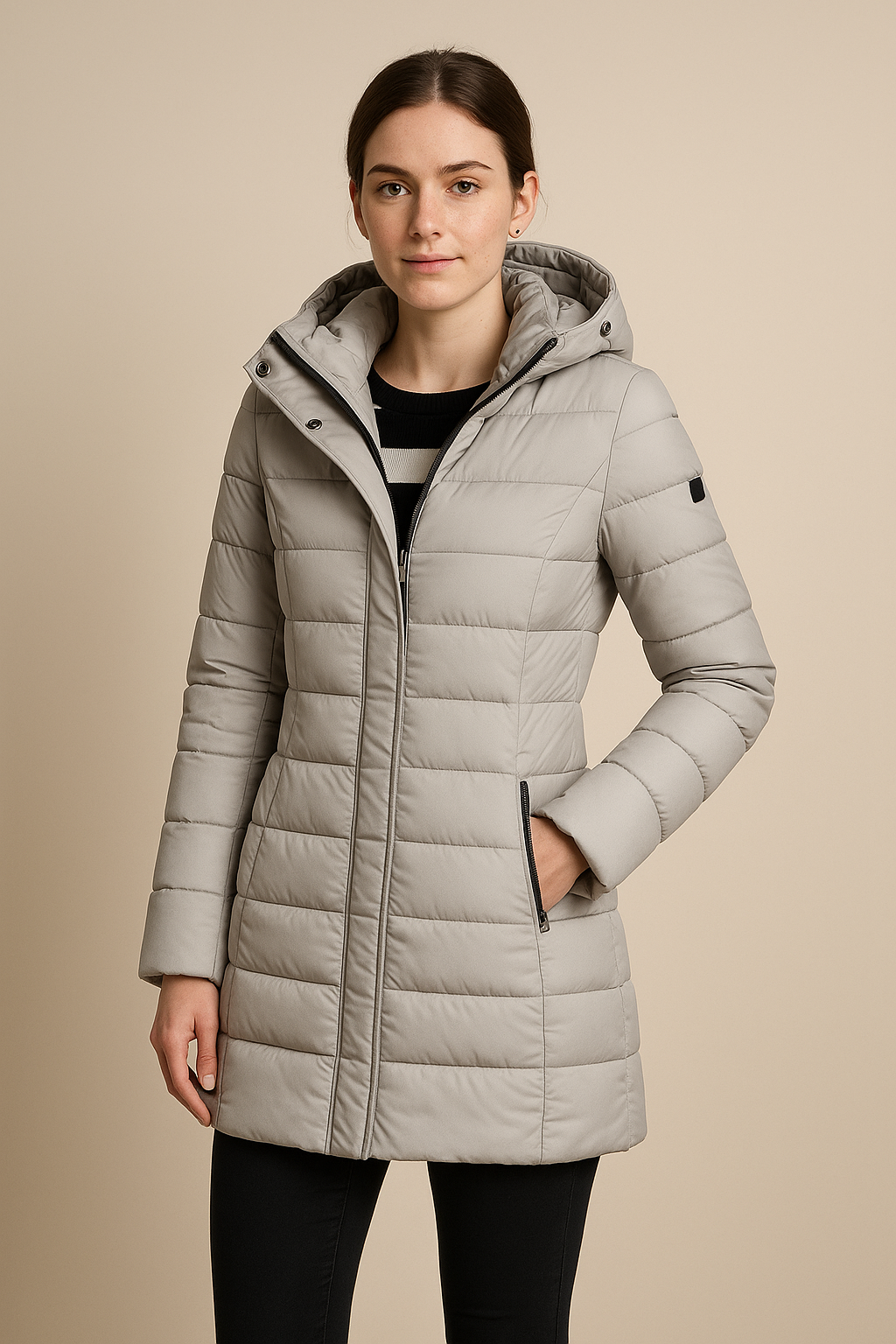 Puffer Jacket for Women Water-Resistant Long Quilted Design | Winter | Camel