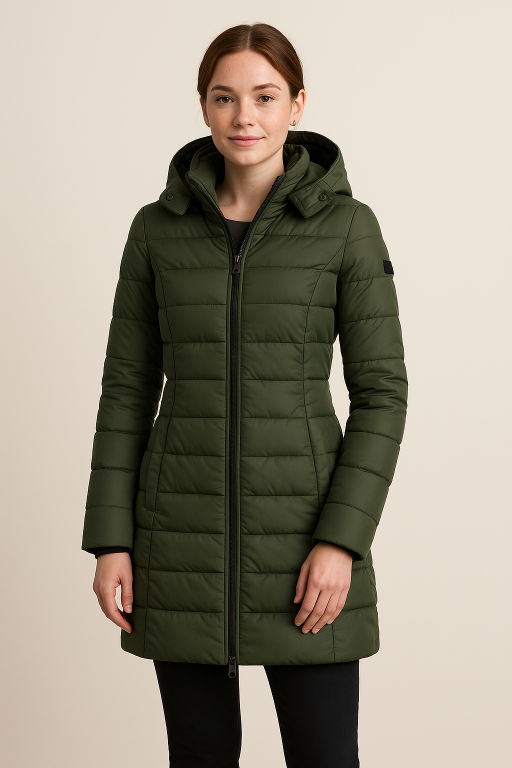 Puffer Jacket for Women Water-Resistant Long Quilted Design | Winter | Green