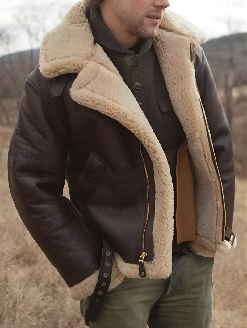 Sheepskin Pilot Jacket for Men | Iconic RAF Design | Winter | Brown