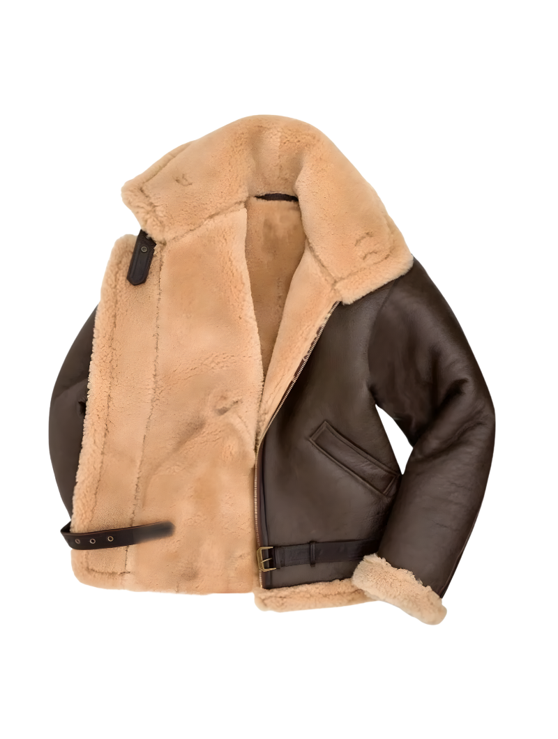 Sheepskin Pilot Jacket for Men | Iconic RAF Design | Winter | Brown1