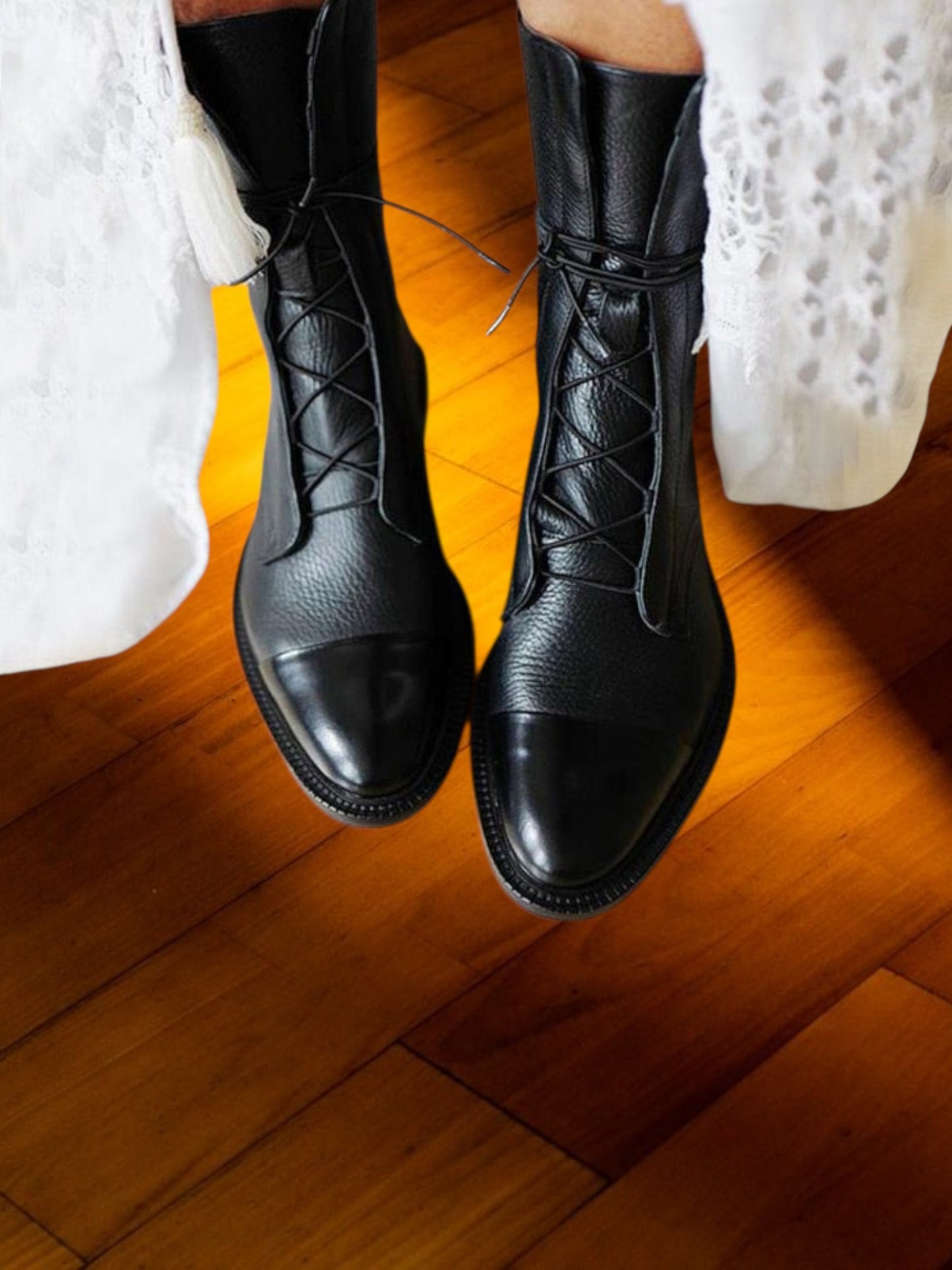 Sofia | Knee High Heeled Boots in Premium PU Leather with Orthopedic Insole | Black
