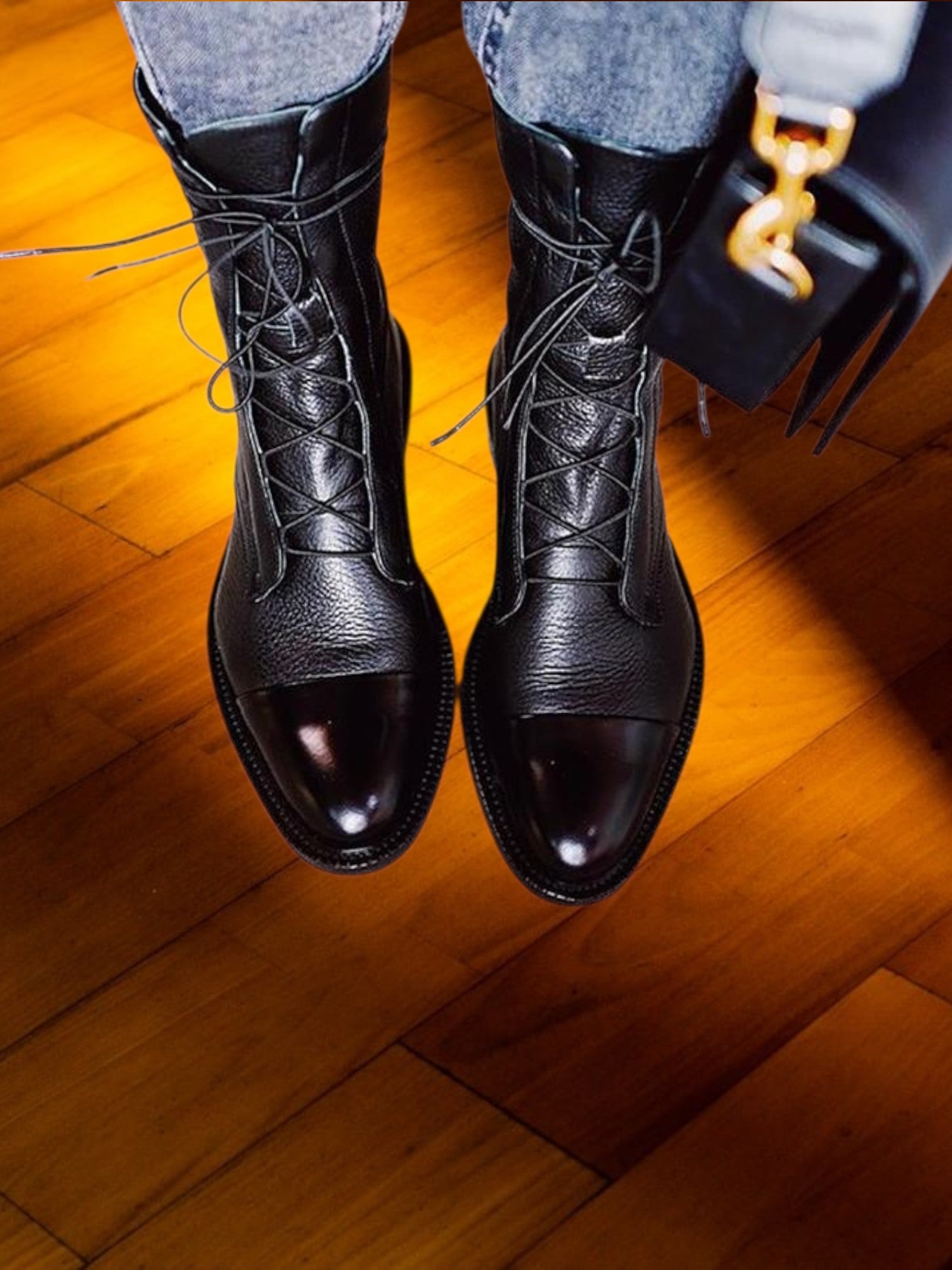 Sofia | Knee High Heeled Boots in Premium PU Leather with Orthopedic Insole | Black 3