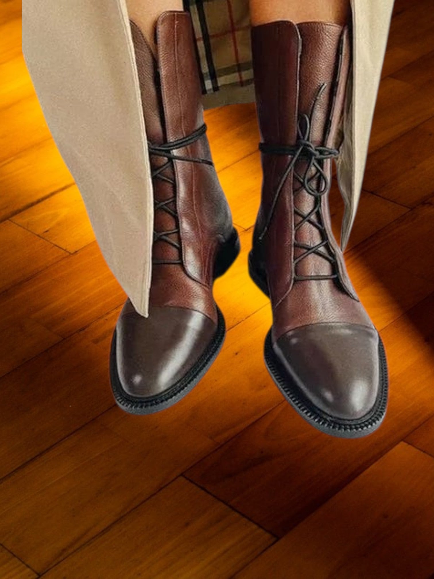 Sofia | Knee High Heeled Boots in Premium PU Leather with Orthopedic Insole | Brown