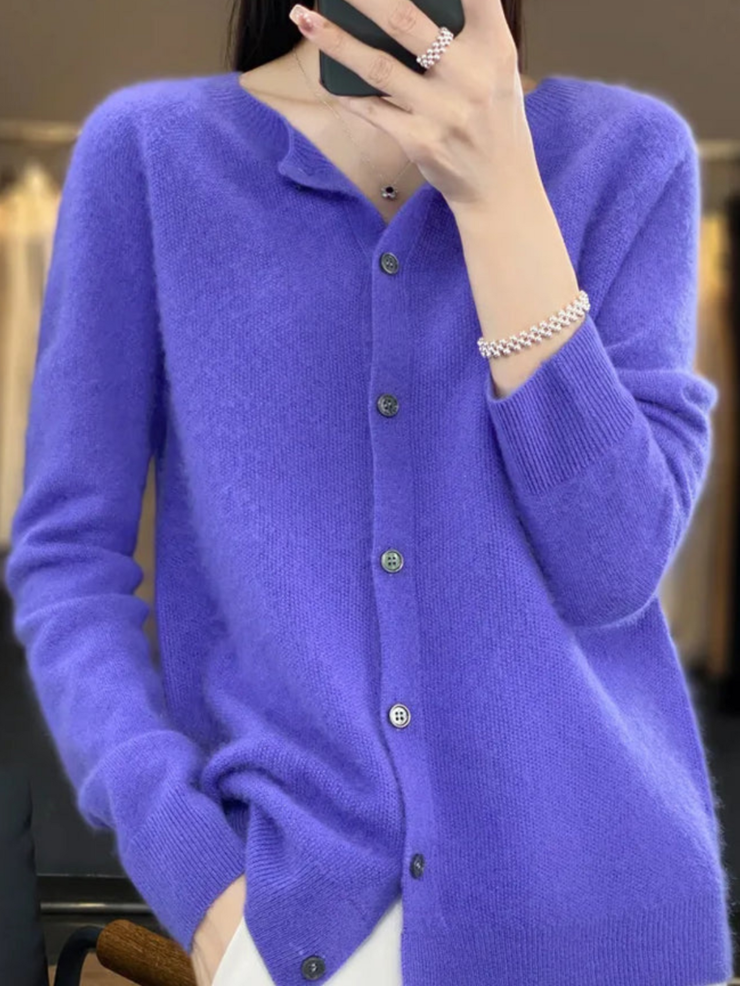 Soft Knit Cardigan for Women | Classic Round Neck 2