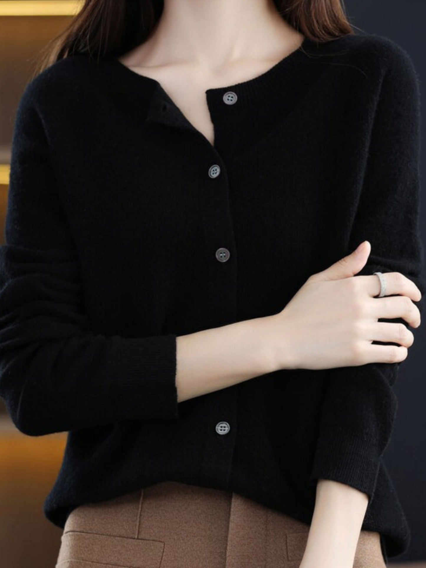 Soft Knit Cardigan for Women | Classic Round Neck 3