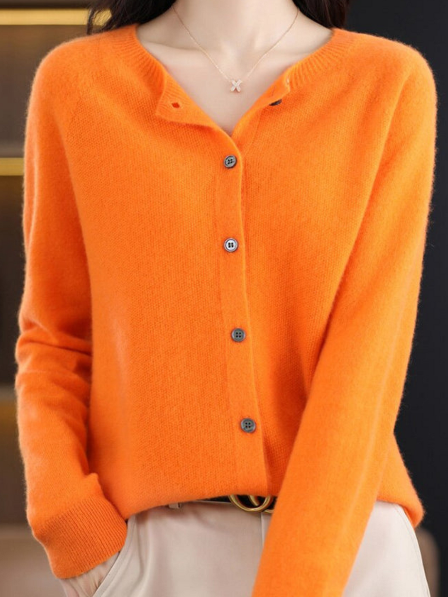 Soft Knit Cardigan for Women | Classic Round Neck 5