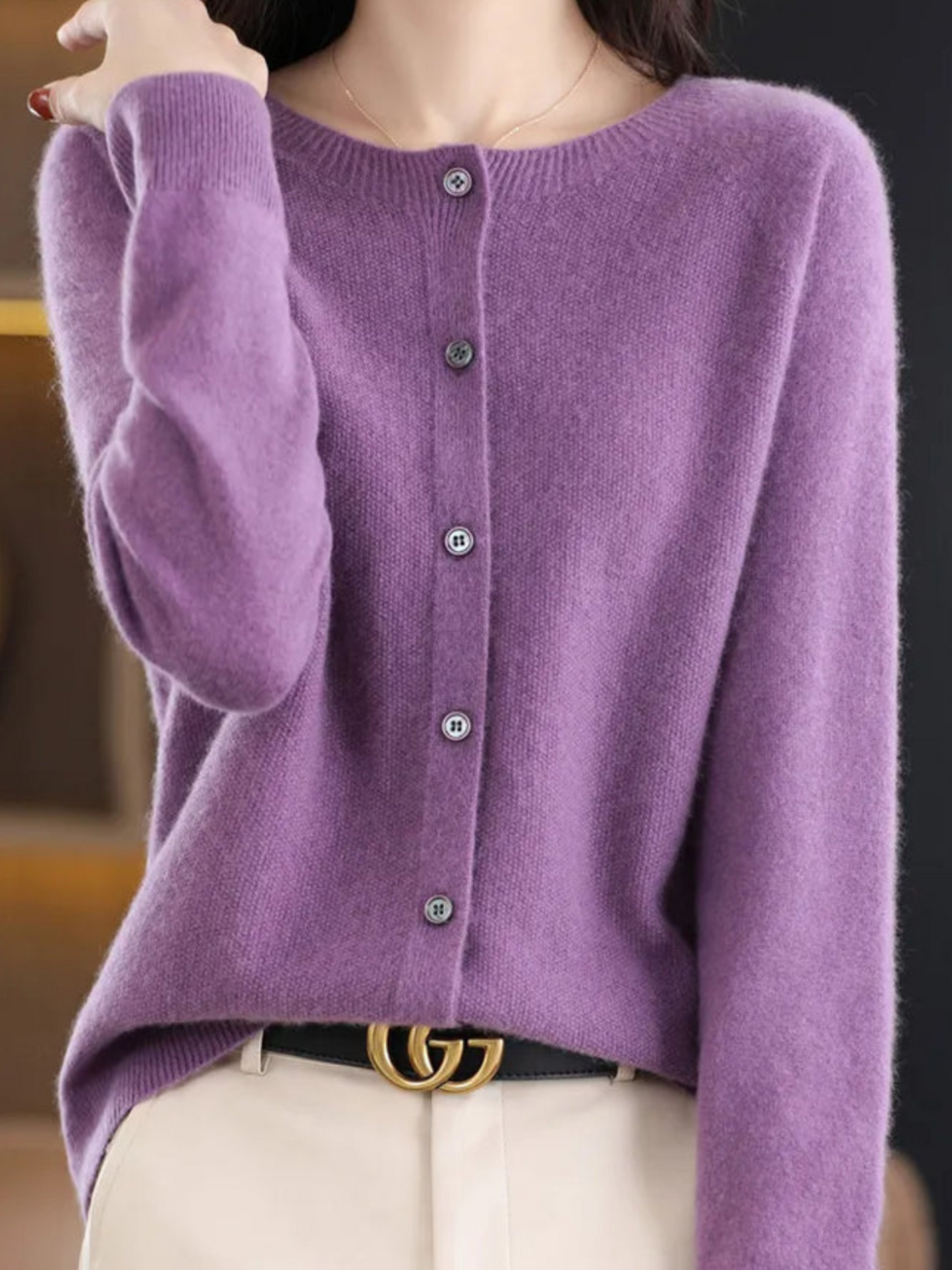 Soft Knit Cardigan for Women | Classic Round Neck 6