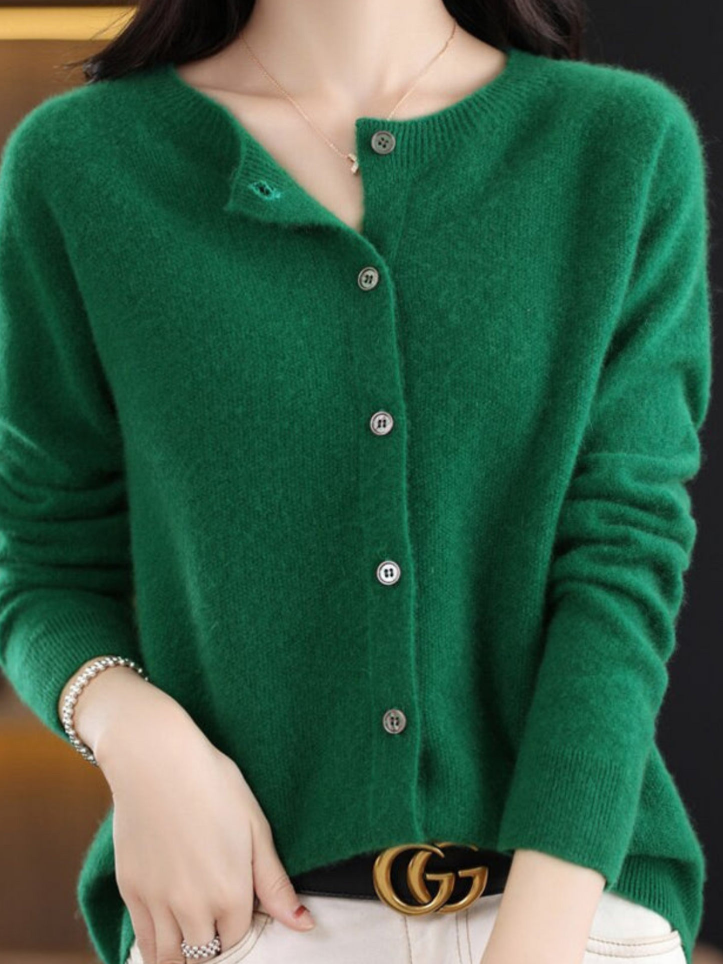 Soft Knit Cardigan for Women | Classic Round Neck 7