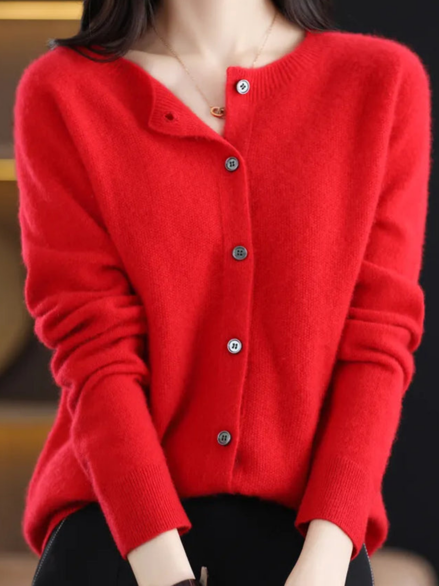 Soft Knit Cardigan for Women | Classic Round Neck 8