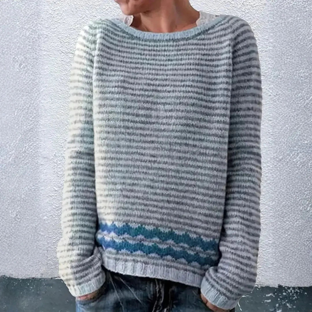 Striped Knit Sweater for Women | Lightweight 1
