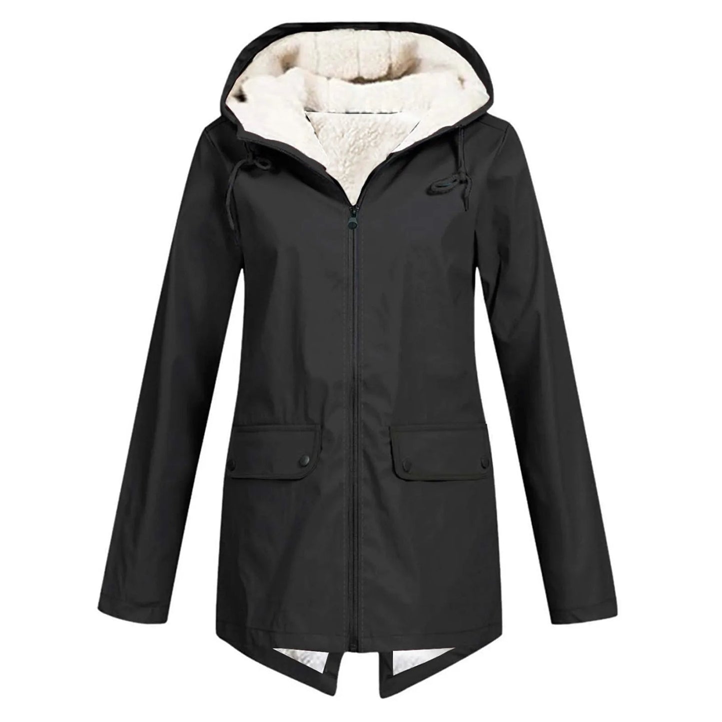 Waterproof Rain Jacket for Women | Hooded, Functional Design | Black1