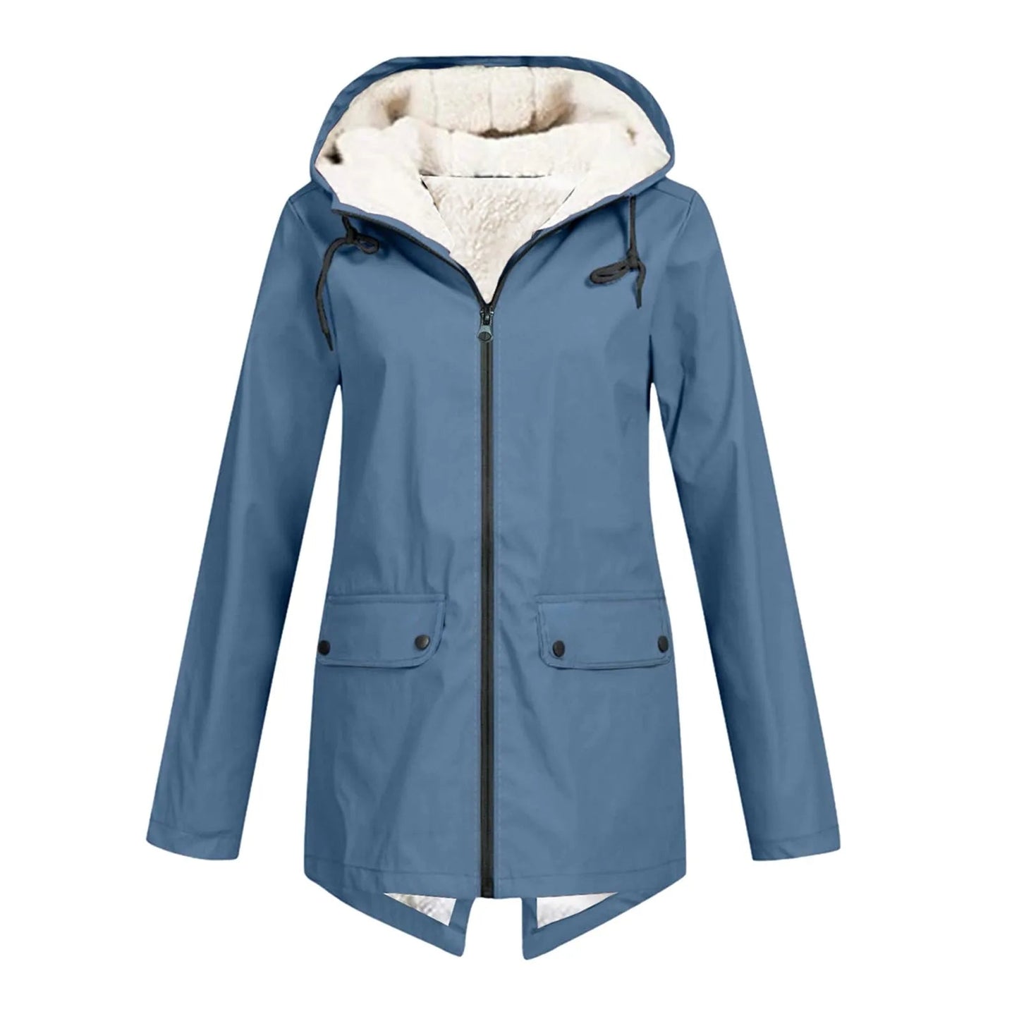 Waterproof Rain Jacket for Women | Hooded, Functional Design | Blue